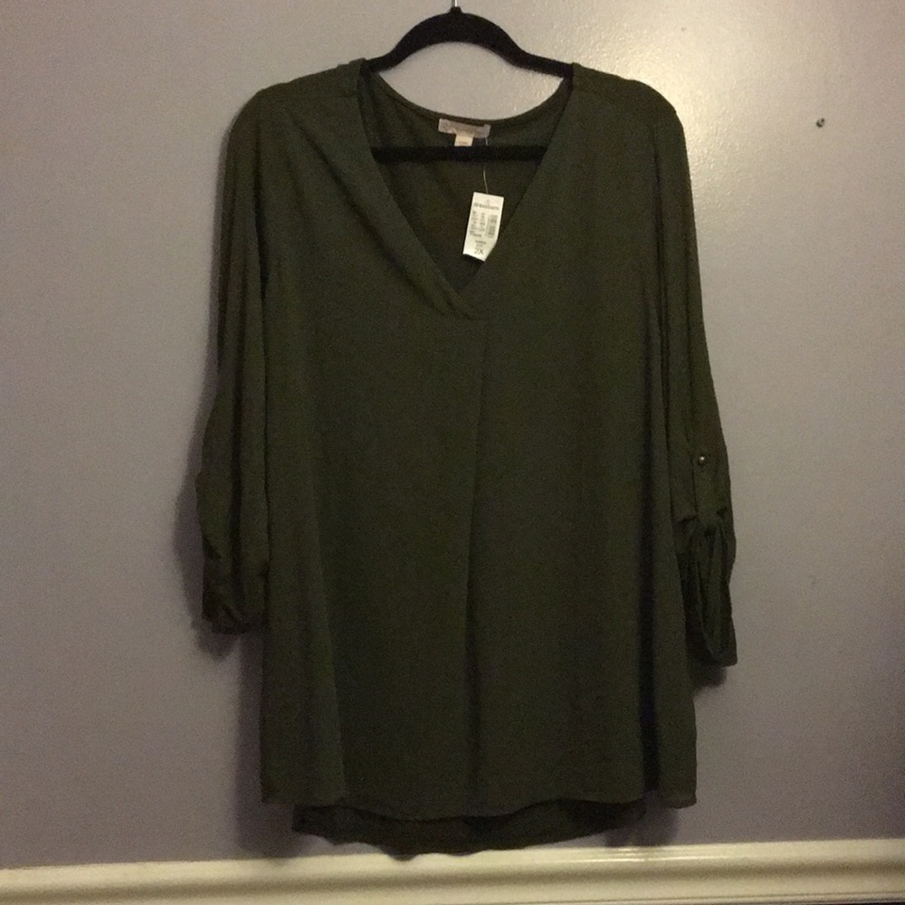 Dressbarn Green casual blouse 2x NWT